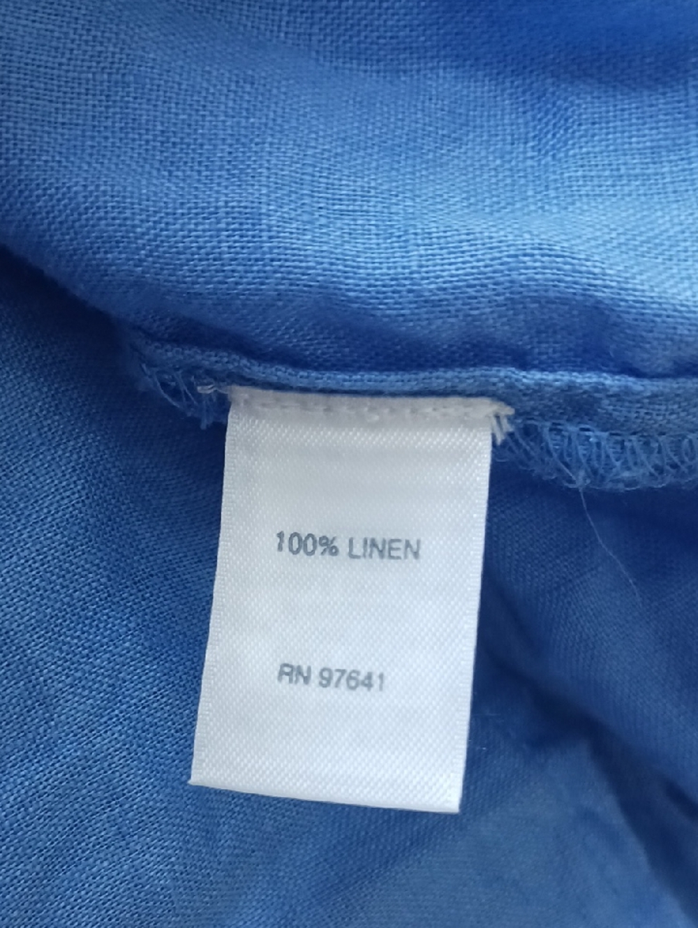 J. Jill Linen Shirt Long Sleeve Button Front With Collar Vneck Blue Sz M - Picture 8 of 9